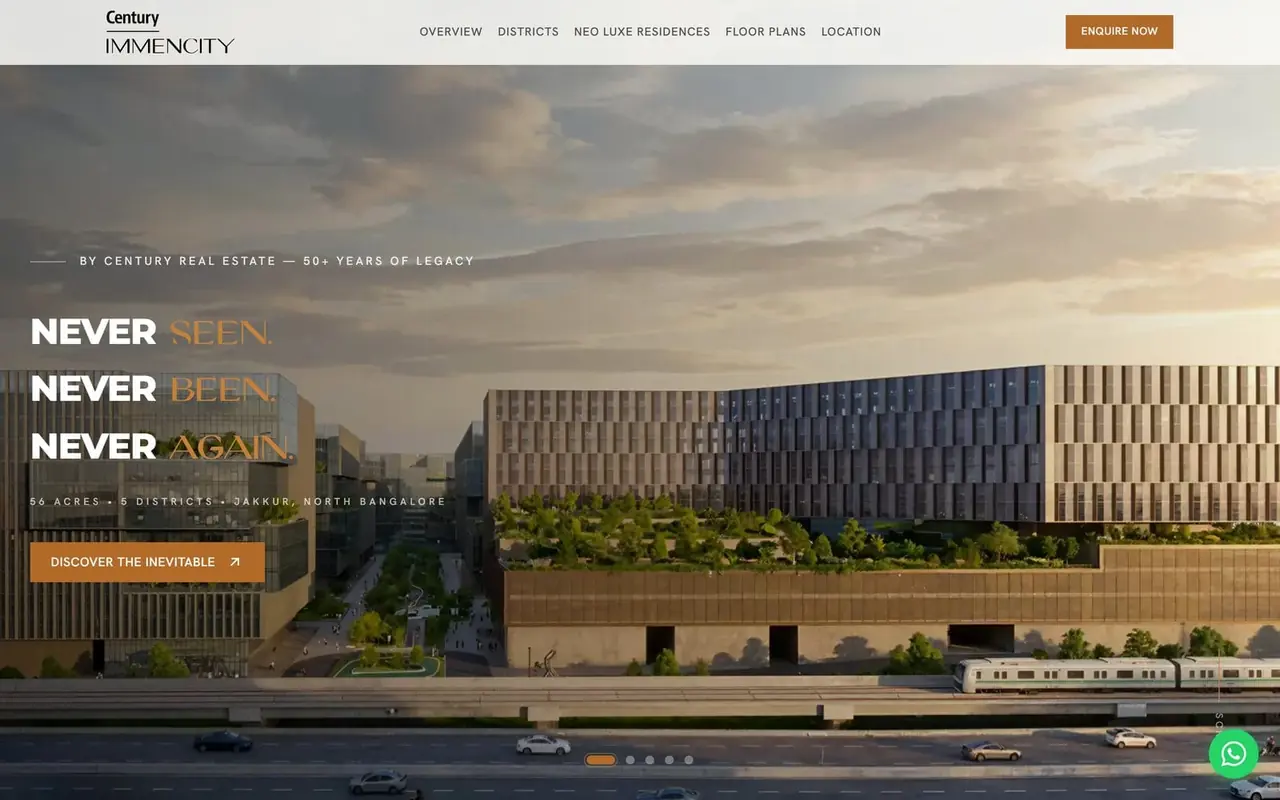 Century Immencity Website - Product Design